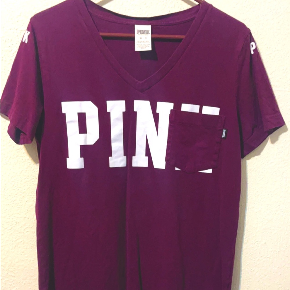 VS PINK Cotton Short Sleeve Campus T-Shirt